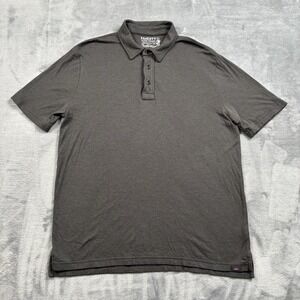 Faherty Polo Shirt Mens Large Grey Cloud Cotton Short Sleeve Lightweight Golf